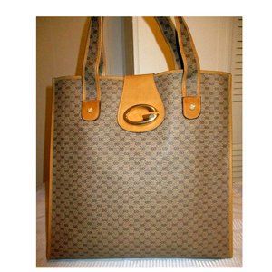 Vintage Gucci Tote Bag Rare Gucci Medallion on Front